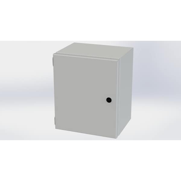 1/4 Turn Latch Electrical Enclosures, 12 in H, 8 in D, 10 in W, NEMA 3R, 4, 12, 13, Carbon Steel